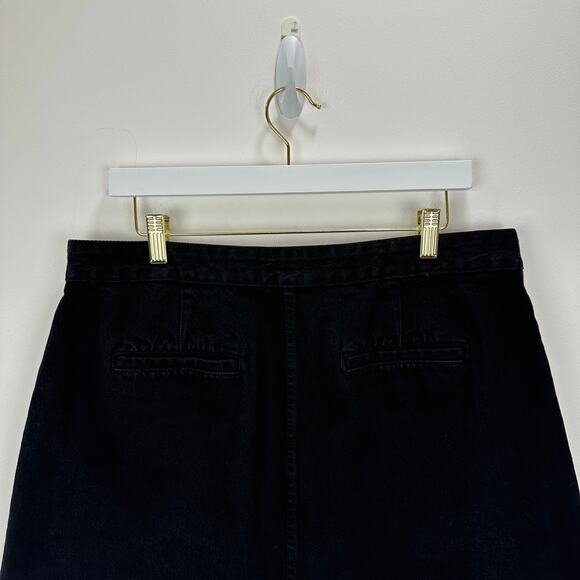 J.Crew Button Front Denim Mini Skirt Black A Line High Rise Preppy US 14 NWT - Picture 12 of 13